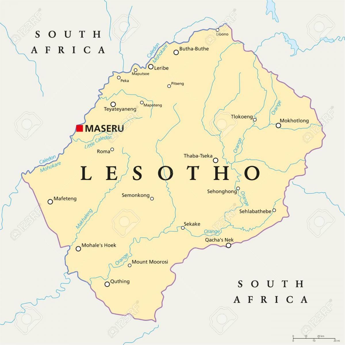 mapa maseru Lesotho