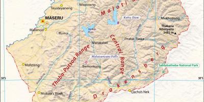 Lesotho mapy obrázky